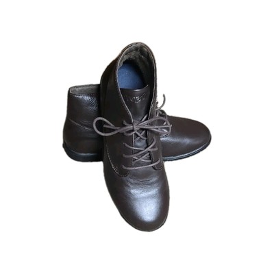 Propet Boots Delaney Lace Up Ankle Bootie Womens 9W(D) Brown Leather Flats