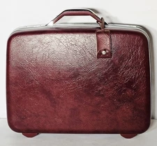 ***Vintage Samsonite Hard Shell Briefcase (Red/Brown) 20"x16"x6” (Missing Key)