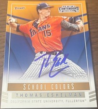 2015 Playoff Contenders THOMAS ESCHELMAN #21 🔥 School Colors 🔥 SWEET Auto 1/2
