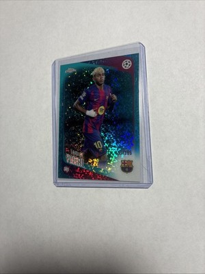 Lamine Yamal 2025 Topps Chrome UEFA Teal Mini Diamonds /299 Barcelona CCL