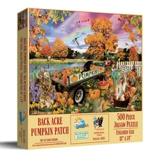 SunsOut Back Acre Pumpkin Patch 500 pc Halloween Jigsaw Puzzle