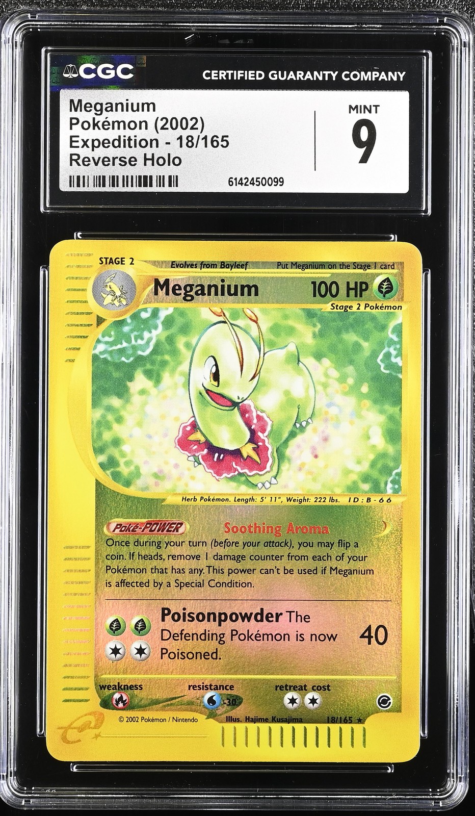 CGC 9 MINT Meganium 18/165 Expedition Reverse Holo Pokemon Card