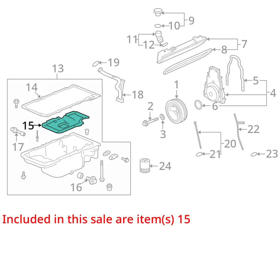 FITS 2008 PONTIAC G8 BAFFLE OIL PAN 12591320 - NEW OEM 12591320 - Image 3 of 4