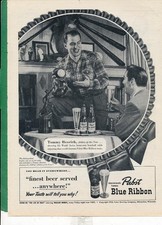 Magazine Ad - 1950 - Pabst Blue Ribbon Beer - Tommy Henrich - NY Yankees