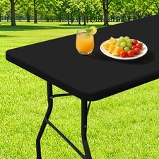 Rectangle Table Cloth, Waterproof Elastic Fitted Tablecloths for 6 Foot Tables,