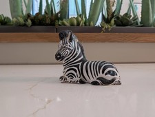Vtg MCM Made In Italy Terracotta Zebra Figurine Lying