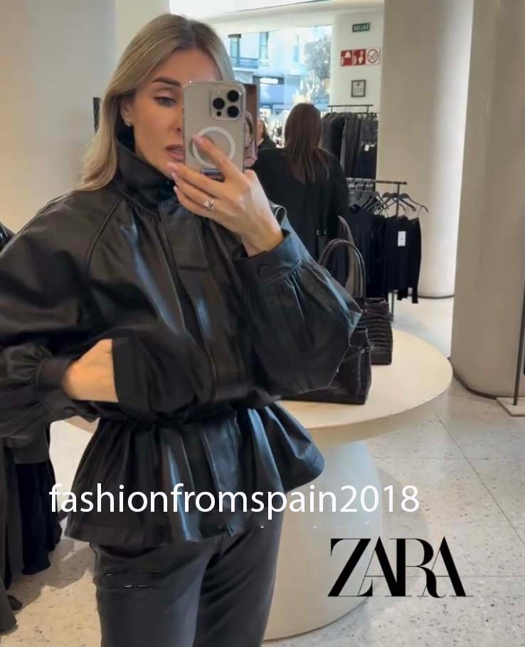 本革100%レザージャケット　zara ZARAザラ本革 ZW COLLECTION レザージャケット (ZARA/レザージャケット