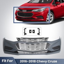 Primed Front Bumper Cover Assembly Grille Grill Kit For 2016-2018 Chevy Cruze