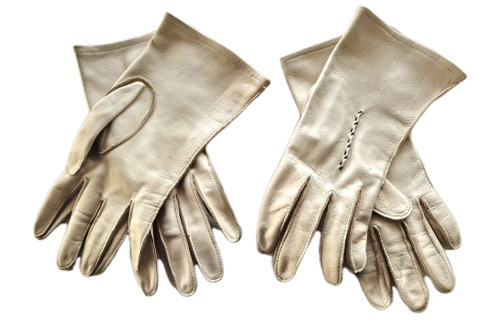 Native Deerskin Creme Very Soft Leather Gloves Size S Stitched 2 Pairs