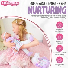 KOOKAMUNGA KIDS 16 Inch Interactive Baby Expressions Doll & Accessories | Tou...