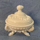 VTG Westmoreland Milk Glass Argonaut Seashell Dolphin Footed Candy Dish Nice!