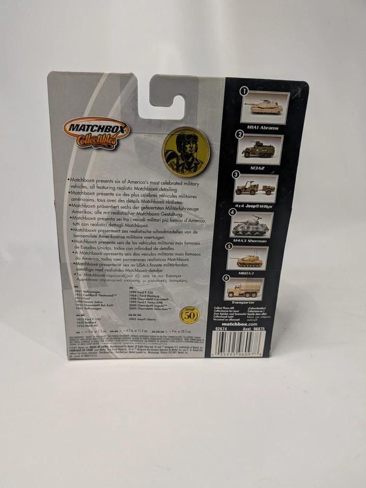 New Sealed Matchbox 50th Anniversary Military Collectibles Half-Track M3A2 - Image 2 of 4