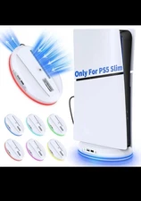 FASTSNAIL Vertical Stand with Cooling Fan Only for PS5 Slim Console, RGB Base