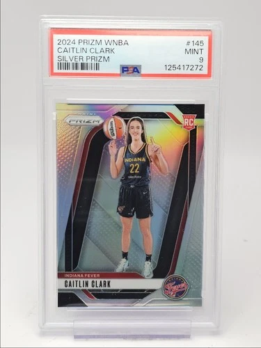 CAITLIN CLARK 2024-25 PANINI PRIZM WNBA ROOKIE SILVER RC PSA 9 Q0004