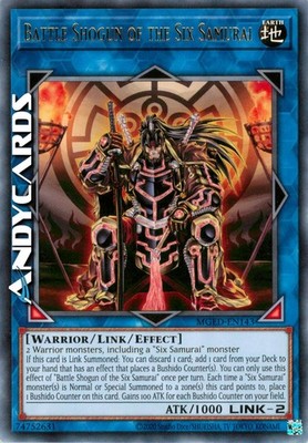 BATTLE SHOGUN OF THE SIX SAMURAI   Rare Gold   MGED EN143   Unl   Yugioh!