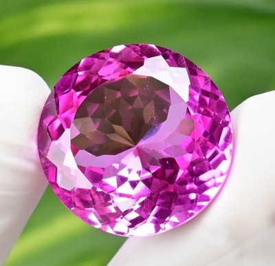 48.60 Ct Natural Flawless Mogok Pink Ruby Round Certified Loose Gemstone