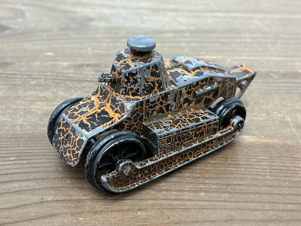 Pintura Original Tanque Crackle Naranja y Marrón TootsieToy De Colección Foto 2 de 4