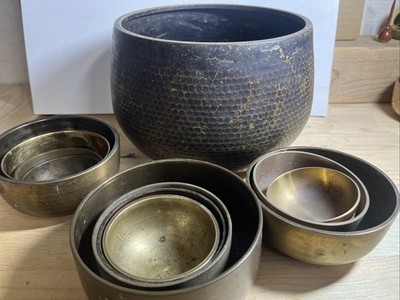 Japanese Temple Orin Bells Singing Bowls Antique Vintage Set Rare Super Sound