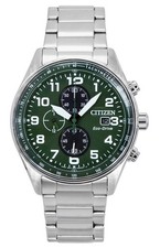 Citizen Eco-Drive Chronograph Green Dial Stainless Steel CA0770-72X Men's Watch