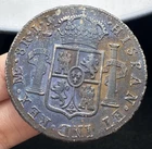 8 Reales 1789 Hispan LIMAE Spanish Colonial, PERU Carolus III, I.J, Black Patina