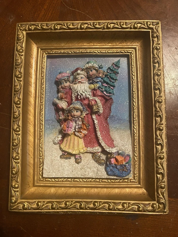 复古圣诞老人和儿童 3D 图片 2 件套不同图片 ZOOM IN 可看! — 第 3/4 张图片