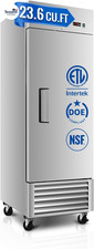 27" W Commercial Refrigerator, 23.6Cu.Ft Reach-In Single Door Stainless Steel Co