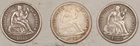 1877-S 1878 1882 SEATED LIBERTY DIMES LOT/3 - HIGH GRADE CIRC EXAMPLE! VF DETAIL