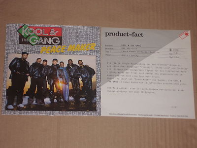 KOOL & THE GANG -Peace Maker- 7'' mit Product Facts Promo-Flyer