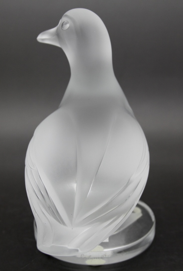 LALIQUE FRANCE Crystal Gedeon Canard 11659 Duck Sculpture