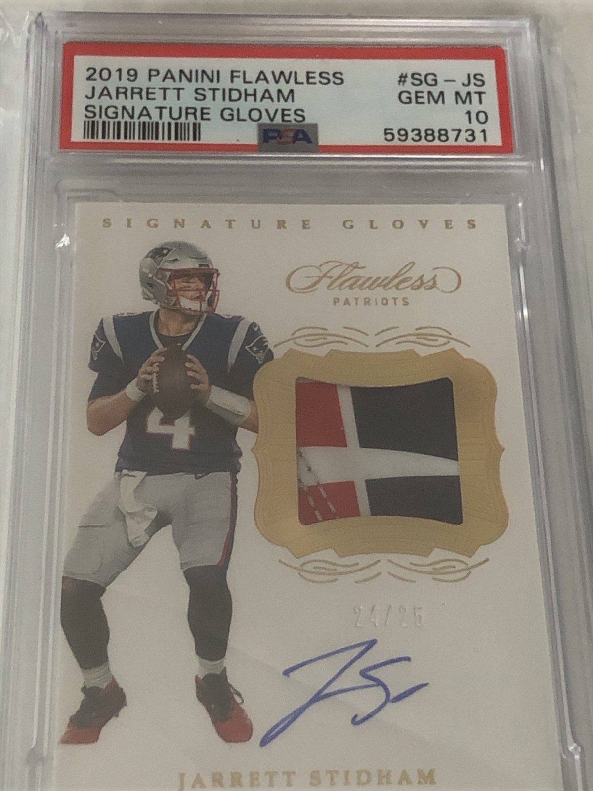 Jarrett Stidham Panini Flawless Signature Gloves #SGJS Base