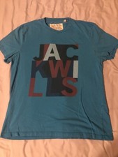 Jack Wills Block Letter T shirt Blue. Large.