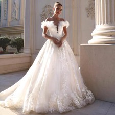 Elegant Applique Ball Wedding Dresses Sweetheart 3D Flowers Princess Bridal Gown