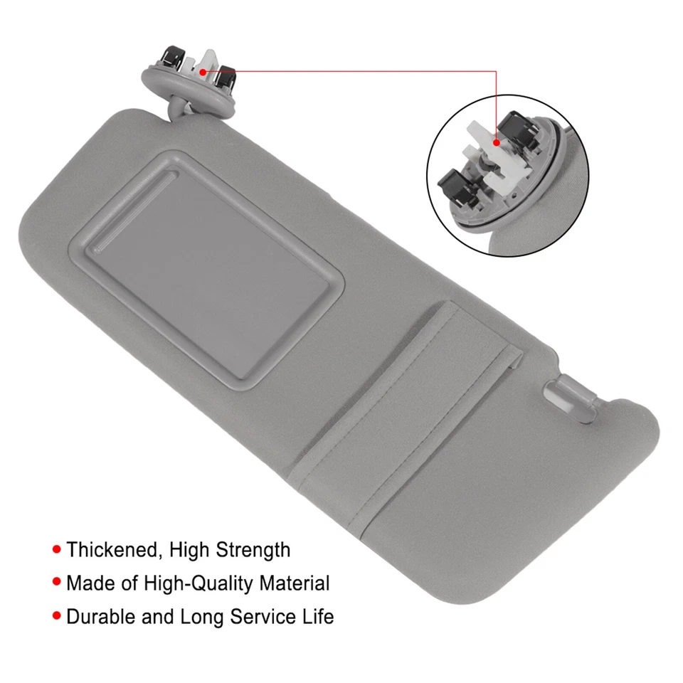 For 2007-2011 Toyota Camry Gray Sun Visor Left Driver Side With Sunroof + Light Foto 2 de 4