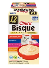 INABA Churu Bisque for Cats, Creamy Lickable Purée Side Dish with Vitamin E,... 