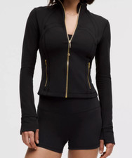 LULULEMON DEFINE JACKET CROPPED NULU BLACK/GOLD/GOLD 0-2 4 6 8 10-12 NWT