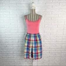Vintage Koret Francisca Multicolored Plaid Bermuda Shorts with Pockets Size 18W
