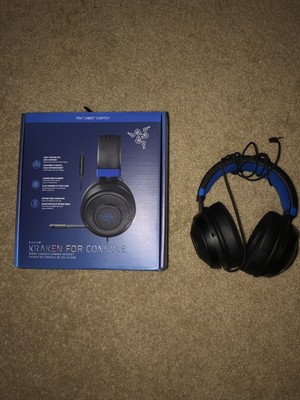 Used Once Wired Razer Kraken Headset For Console PS5, PS4, Switch, Xbox