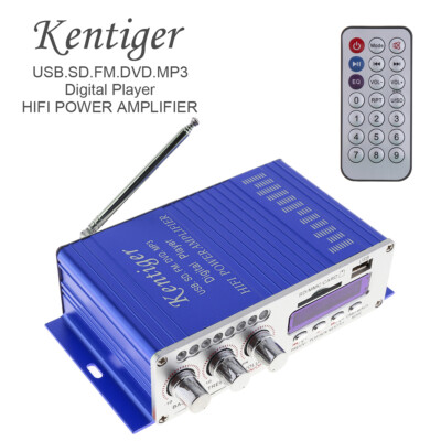 HiFi 2CH Car Stereo Power Amplifier AMP FM Radio Player Car/ Motorcycle w/Remote