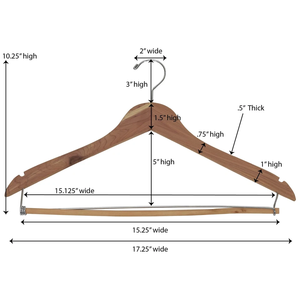 CedarFresh 26340 红色雪松木衣架 | 锁裤杆和 Swi... — 第 4/4 张图片
