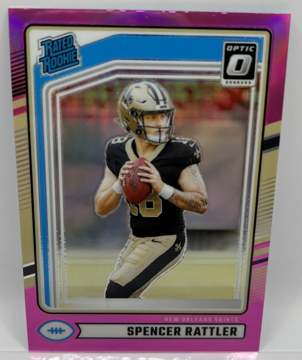 2024 Panini Donruss - Rated Rookie Spencer Rattler #359 Optic Preview Pink Prizm