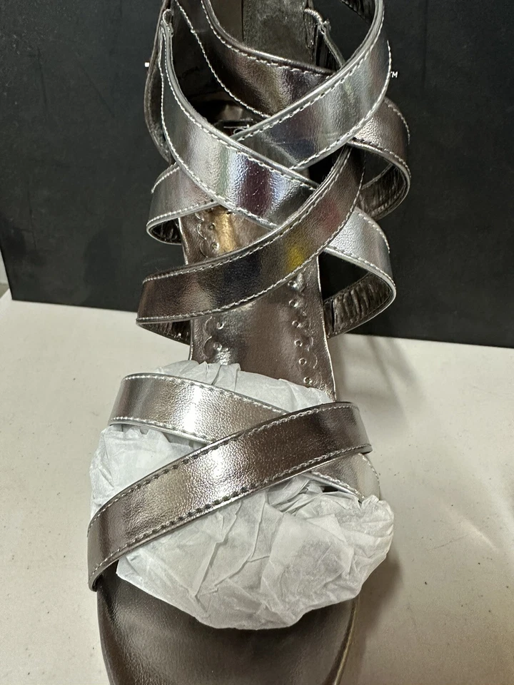 Salto Tony Bowls Sasha prata/estanho tamanho 9 dança, formatura, concurso - Imagem 2 de 4