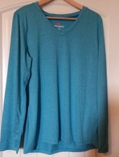 Hanes Sport Cool DRI Women's Performance Long-Sleeve V-Neck T-Shirt XXL