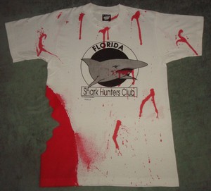 Vtg 80s Florida Shark Hunters Club T Shirt Mens Medium Screen Stars Blood Bite Ebay