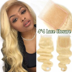 Amazing Blonde Top Lace Closure Brazilian 100 Virgin Human Hair