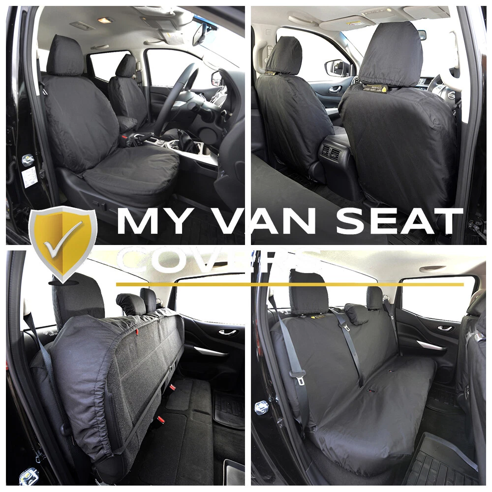FITS NISSAN NAVARA NP300 2023 ON FRONT REAR SEAT COVERS BLACK