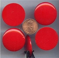 144pcs VINTAGE JAPANESE RED 28mm ROUND CABOCHONS g64