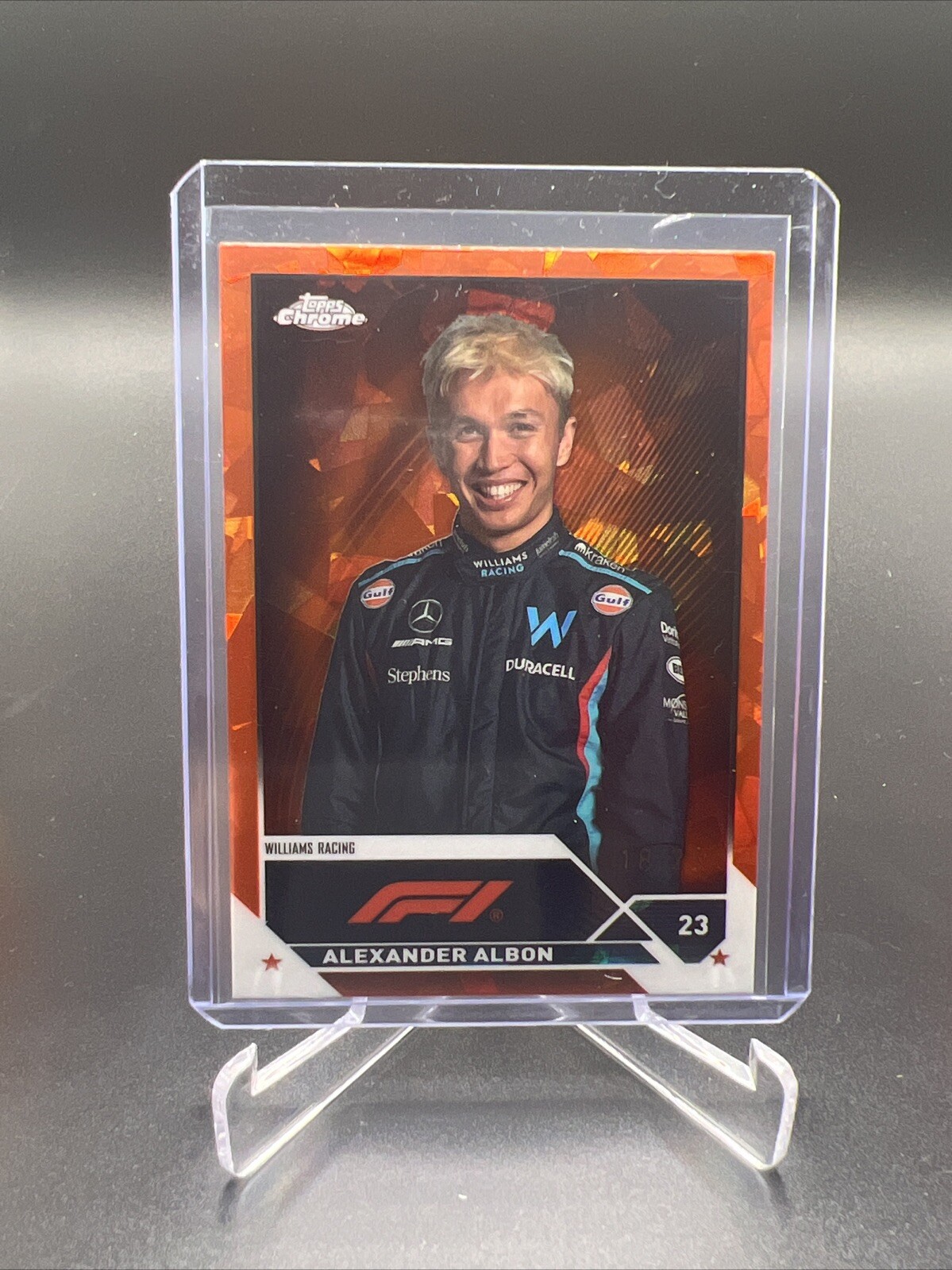 2023 Topps Chrome Sapphire Formula 1 F1 Alexander Albon Orange 18/25 #61