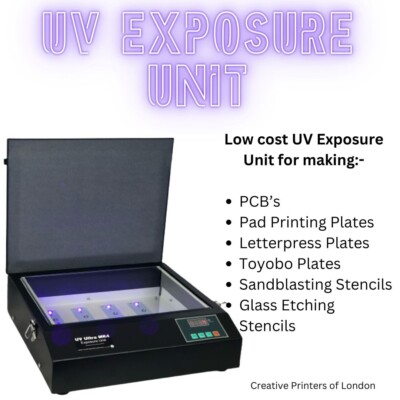 UV Belichtungseinheit für Paddruck, Glasätzschablonen, Heißfolie, Leiterplatten etc.