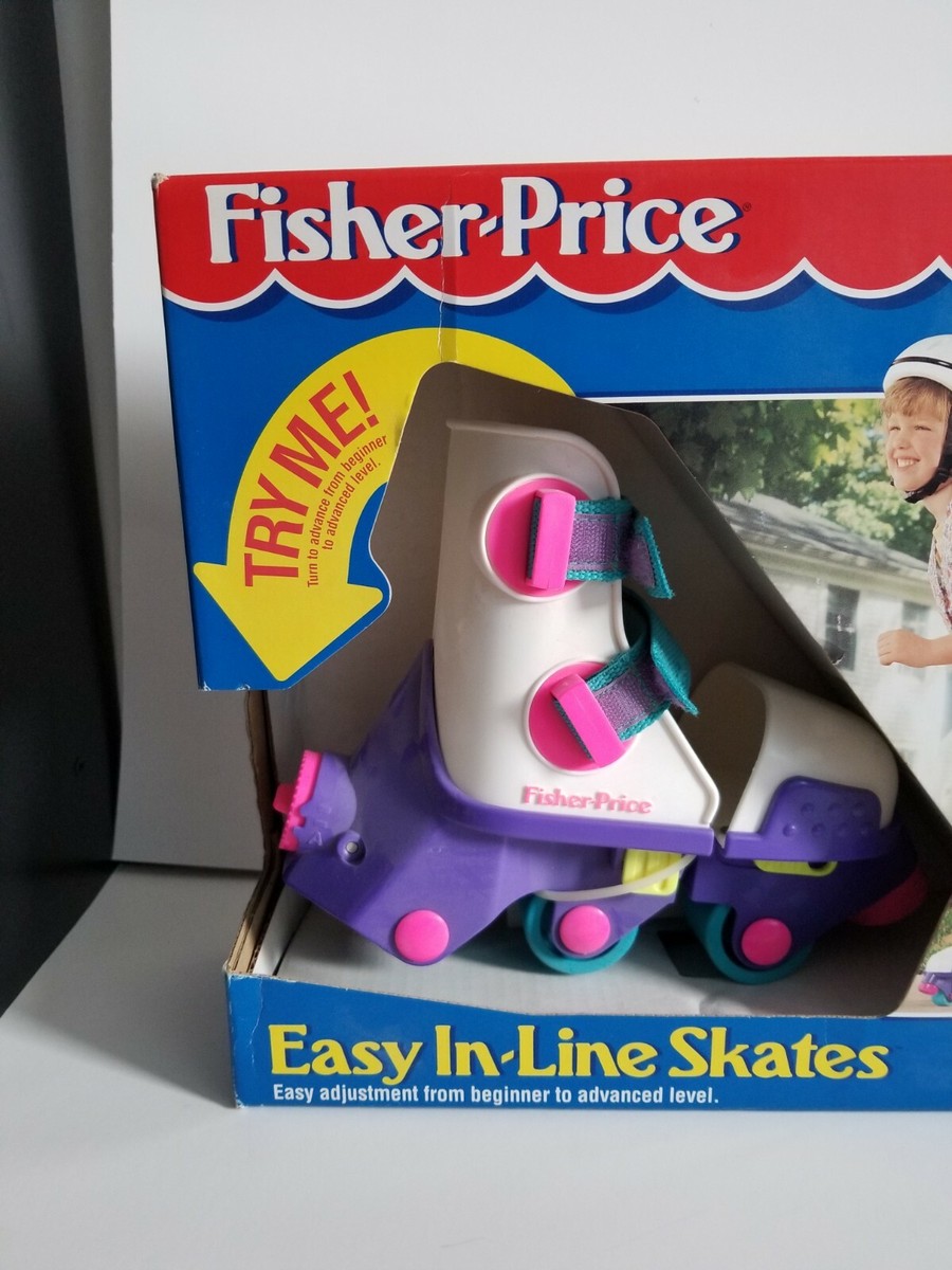 Fisher-Price Easy In-Line Skates 1994 Rollerblades Vintage White Purple Pink