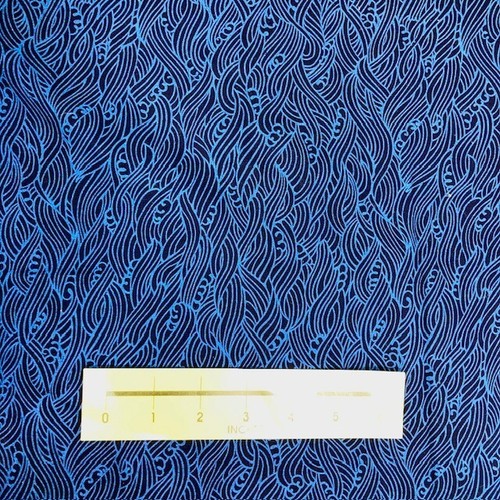 Braided Blue Waves on Blue 100% cotton American Classic Line 1 yard to sew - Picture 5 of 5